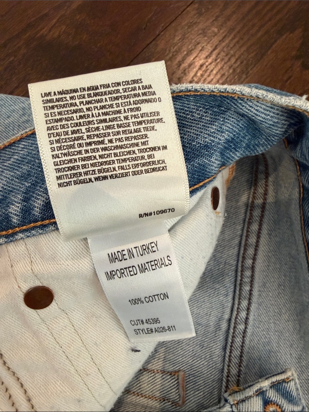 AGOLDE Light Blue Distressed High-Rise Denim Shorts - Picture 2 of 3